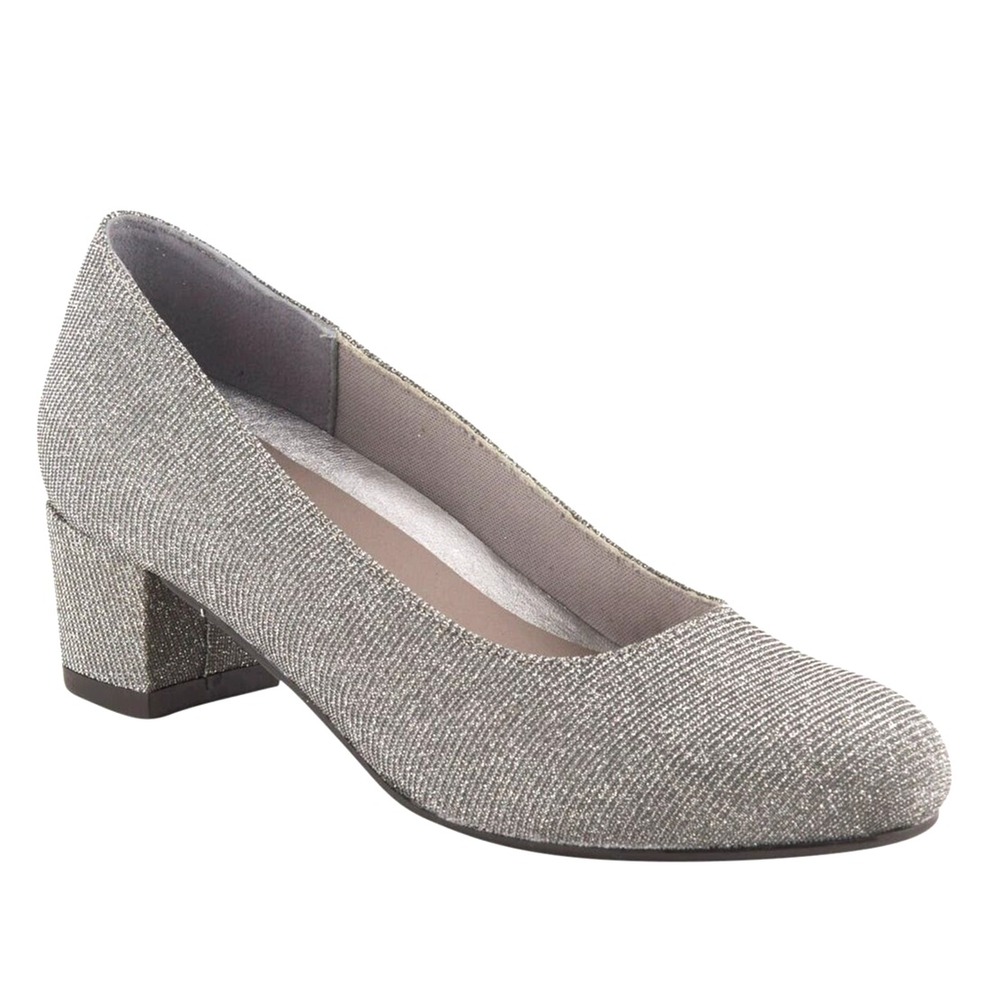 DAVID TATE SUAVE SILVER METALLIC PUMP DRESS SHOES Women's Size 8.5 N  NEW IN BOX